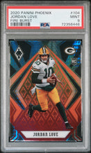 将图片加载到图库查看器,2020 Panini Phoenix Fire Burst Jordan Love #104 Green Bay Packers PSA 9 Gem Mint