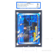 Load image into Gallery viewer, 2021 Topps Chrome F1 #140 Lewis Hamilton Sapphire Edition ISA 9