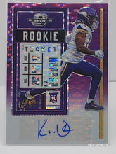 تحميل الصورة إلى عارض المعرض، تذكرة بصرية لـ Panini Contenders 2020 باللون الأرجواني Pulsar 8/21 KJ Osborn #192 Rookie Auto RC