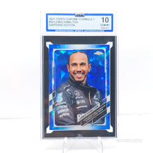 Load image into Gallery viewer, 2021 Topps Chrome F1 #50 Lewis Hamilton Sapphire Edition ISA 10