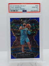 Load image into Gallery viewer, 2019 Panini Select Blue Disco Prizm RC #58 Cody Martin #/25 Charlotte Hornets PSA 10 GEM Mint