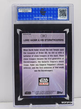 Load image into Gallery viewer, 2022 Topps Chrome Star Wars Galaxy #59 Lord Vader & His Stormtroopers Refractor ISA GEM MINT 10