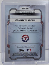Load image into Gallery viewer, 2019 Bowman Sterling Prospect Wave Refractor Auto 79/125 Julio Pablo Martinez #BSPA-JPM Texas Rangers