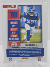 تحميل الصورة إلى عارض المعرض، تذكرة سباق Panini Contenders Signature Rookie لعام 2018 رقم 266 لسيارة Lorenzo Carter Auto 41/59