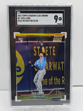 تحميل الصورة إلى عارض المعرض، 2022 Topps Stadium Club Chrome #7 Josh Lowe RC Gold Refractor 22/50 SGC 9 Mint