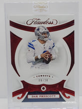 تحميل الصورة إلى عارض المعرض، 2020 Panini Flawless Football Gems Ruby #12 Dak Prescott 09/20 Dallas Cowboys