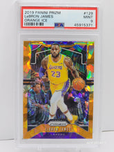将图片加载到图库查看器,2019 Prizm Prizms Orange Ice Lebron James #129 PSA 9 Mint LA Lakers