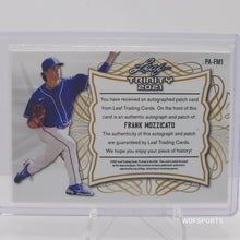 将图片加载到图库查看器,2021 Leaf Trinity Game Used Patch Autographed #/50 Frank Mozzicato #PA-FM1 Kansas City Royals