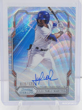 Load image into Gallery viewer, 2019 Bowman Sterling Prospect Wave Refractor Auto 79/125 Julio Pablo Martinez #BSPA-JPM Texas Rangers