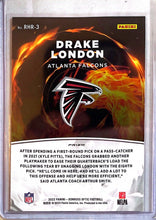 Load image into Gallery viewer, Drake London 2022 PANINI Donruss Optic Red Hot Rookies #RHR-3 ATLANTA FALCONS - walk-of-famesports