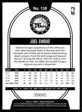 Load image into Gallery viewer, 2020-21 Panini Hoops Joe embidd #138 Philadelphia 76ers
