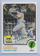 将图片加载到图库查看器,Patrick Wisdom 2022 Topps Heritage High Number Real Ones Auto Card #ROA-PW Chicago Cubs
