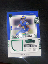 Load image into Gallery viewer, 2021 Panini Contenders Rookie Ticket Swatches Tutu Atwell RC Swatches #RSV-TAT