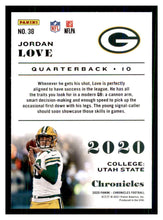 将图片加载到图库查看器,2020 Panini Chronicles Jordan Love Rookie #38 Green Bay Packers