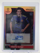 将图片加载到图库查看器,2021-22 Topps Merlin Collection Chrome UCL Charlie Savage #A-CS Rookie Auto RC