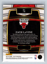 تحميل الصورة إلى عارض المعرض، 2021-22 Panini Select Zach LaVine Blue Prizm #76 Chicago Bulls