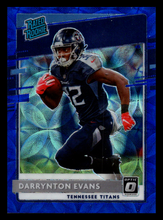 تحميل الصورة إلى عارض المعرض، 2021 Panini Donruss Optic Blue Scope Rated Rookie Darrynton Evans #183 Tennessee Titans - walk-of-famesports