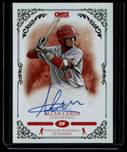 将图片加载到图库查看器,2022 Onyx Vintage Extended Blue Signatures #VAAC Allan Cerda #/400 - Cincinnati Reds