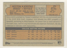Load image into Gallery viewer, 2021 Topps Heritage Heston Kjerstad #7 Baltimore Orioles