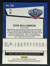 将图片加载到图库查看器,2019-20 Panini Hoops Premium Stock Zion Williamson Rookie #296 New Orleans Pelicans