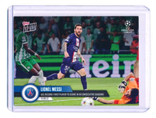 Load image into Gallery viewer, 2022 Topps Now UCL First Player To Score 18 Seasons Lionel Messi #27