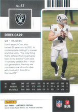 تحميل الصورة إلى عارض المعرض، بطاقة ديريك كار لكرة القدم للمتنافسين لعام 2021 رقم 57 لاس فيجاس رايدرز