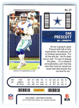 تحميل الصورة إلى عارض المعرض، تذكرة موسم 2022 Panini Contenders Dak Prescott رقم 27 Dallas Cowboys
