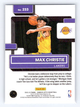 تحميل الصورة إلى عارض المعرض، 2022-23 Donruss Optic Max Christie Rated Rookie #233 Los Angeles Lakers - walk-of-famesports