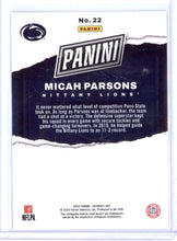 将图片加载到图库查看器,MICAH PARSONS 2023 PANINI FATHER'S DAY RED /99 NITTANY LIONS #22