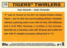 将图片加载到图库查看器,2012 Topps Heritage Jose Valverde / Justin Verlander #218 Tigers
