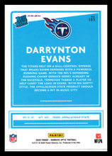 تحميل الصورة إلى عارض المعرض، 2021 Panini Donruss Optic Blue Scope Rated Rookie Darrynton Evans #183 Tennessee Titans - walk-of-famesports