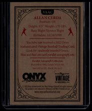 将图片加载到图库查看器,2022 Onyx Vintage Extended Blue Signatures #VAAC Allan Cerda #/400 - Cincinnati Reds