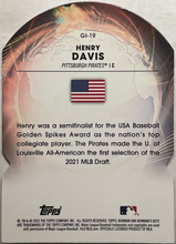 Load image into Gallery viewer, 2022 Bowman's Best Global Impact Die-Cut Refractor Henry Davis #GI-19 Pittsburgh Pirates