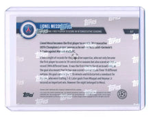 Load image into Gallery viewer, 2022 Topps Now UCL First Player To Score 18 Seasons Lionel Messi #27