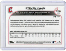 将图片加载到图库查看器,2022 Topps Chrome Update Steven Kwan Rookie Purple Refractor #USC85 Guardians RC