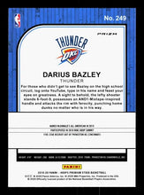 Load image into Gallery viewer, 2019-20 Hoops Premium Stock Darius Bazley Rookie Silver Prizm #249 Oklahoma City Thunder