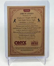 将图片加载到图库查看器,2022 Onyx Vintage Extended Blue Signature #VADJ Druw Jones /400 - Arizona Diamondbacks