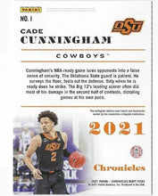 Load image into Gallery viewer, 2021 Panini Chronicles Draft Picks Cade Cunningham #1 Oklahoma State Cowboys