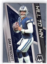 Load image into Gallery viewer, 2022 Panini Mosaic WILL TO WIN #WW-9 DAK PRESCOTT Dallas Cowboys