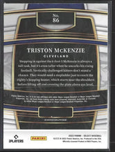 Load image into Gallery viewer, 2022 Panini Select Blue Prizm Triston McKenzie #86 Cleveland Indians