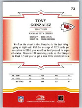 تحميل الصورة إلى عارض المعرض، 2005 Donruss Throwback Threads Tony Gonzalez #73 Kansas City Chiefs