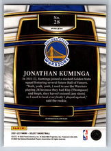 تحميل الصورة إلى عارض المعرض، 2021-22 Panini Select Jonathan Kuminga Orange Flash Prizms 28 Golden State Warriors
