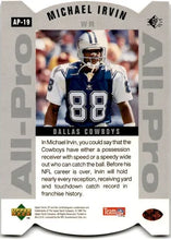 تحميل الصورة إلى عارض المعرض، 1995 Upper Deck SP Michael Irvin All-Pro Die-Cut #AP-19 Dallas Cowboys