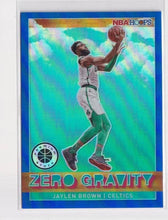 Load image into Gallery viewer, Jaylen Brown 2019-20 Hoops Premium Stock Zero Gravity Blue Prizm #13 ISA 9