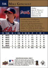 将图片加载到图库查看器,2009 Upper Deck Mike Gonzalez #516 Atlanta Braves