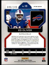 Load image into Gallery viewer, 2021 Panini Prizm #378 Ed Oliver Rookie Orange Prizm #90/249  Buffalo Bills