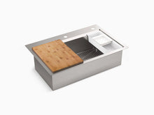 تحميل الصورة إلى عارض المعرض، Kohler Cater 33" x 22" x 9" Top Mount Undermount Single Bowl Kitchen Sink Kit