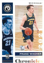 تحميل الصورة إلى عارض المعرض، اختيارات مسودة Panini Chronicles لعام 2021 Franz Wagner #9 Michigan Wolverines