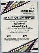 将图片加载到图库查看器,2022 Bowman's Best Yerlin Confidan Auto #B22-YC Cincinnati Reds