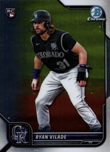 تحميل الصورة إلى عارض المعرض، 2022 Bowman Chrome Ryan Vilade RC #14 Colorado Rockies
